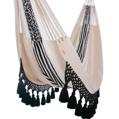 Aguadas Hammock In Beige Black/White Stripes