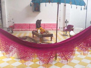 indoor hammock in patio