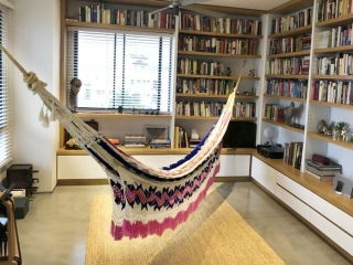 indoor hammock hanging on a studio