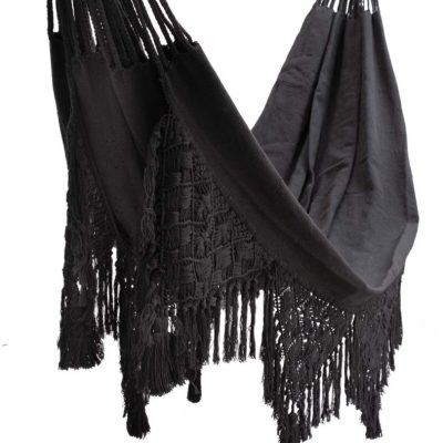 black macrame hammock